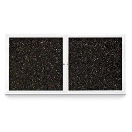 United Visual Products Sliding Door Indoor Enclosed Corkboard, 7 UV9027ACSH-GOLD-PEARL